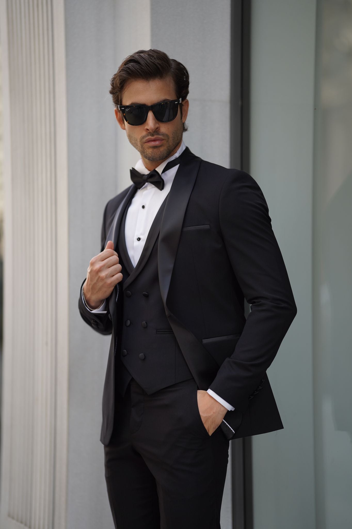 Simon Slim Fit High Quality Shawl Collar Black Tuxedo Suıt – MCR TAILOR