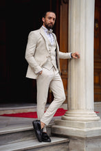 Load image into Gallery viewer, Myles Slim Fit Beige Linen Wedding Suit
