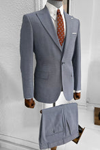 Load image into Gallery viewer, Simon Slim Fit High Quality Blue Suit
