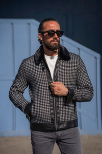 Craig New Collection Slim Fit Fur Detailed Black Jacket