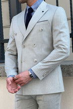 Load image into Gallery viewer, Simon Sim Fit Double Breasted Grey Woolen Suit
