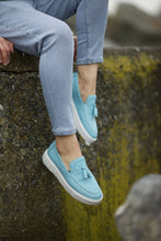 Load image into Gallery viewer, Stanley Eva Sole Tasseled Blue Leather Shoes
