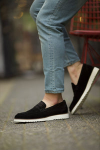 Stanley Special Design Suede Black Loafer