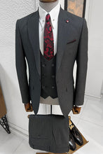Load image into Gallery viewer, Simon Slim Fit High Quality Anthracite Woolen Suit
