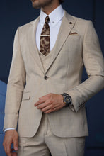 Load image into Gallery viewer, Simon Slim-fit Beige Wool Suit
