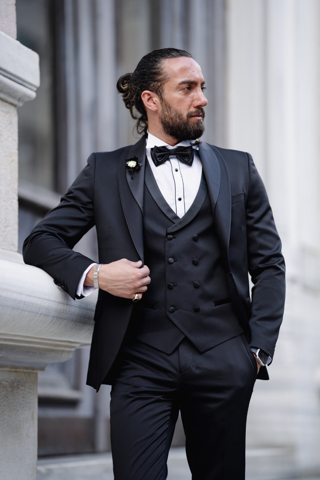 Myles Slim Fit Black Tuxedo