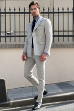 Load image into Gallery viewer, Simon Sim Fit Double Breasted Grey Woolen Suit
