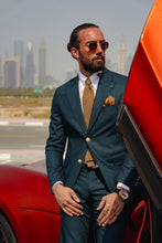 Load image into Gallery viewer, Myles Slim Fit Special Series Gold Detailed Green Suit
