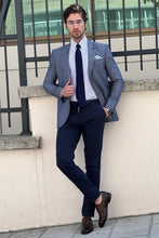 Load image into Gallery viewer, Simon Sim Fit Navy Linen Blazer Only
