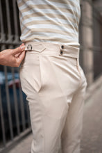 Load image into Gallery viewer, Watt Slim Fit Double Button Beige Pants
