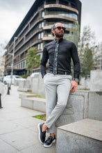 Load image into Gallery viewer, Watt Slim Fit Grey Lycra Trouser
