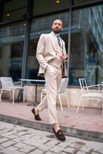 Load image into Gallery viewer, Watt Slim Fit Special Design Beige Suit
