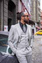 Load image into Gallery viewer, Watt Slim Fit Special Design Grey Suit
