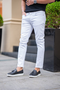 Watt Slim Fit White Jeans