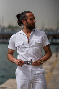 Watt Slim Fit White Short Sleeve Shirt