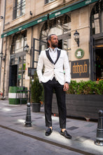 Load image into Gallery viewer, Abboud Slim Fit Satin Collared White Tuxedo
