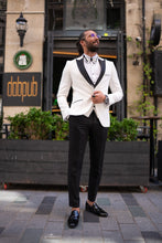 Load image into Gallery viewer, Abboud Slim Fit Satin Collared White Tuxedo
