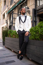 Load image into Gallery viewer, Abboud Slim Fit Satin Collared White Tuxedo
