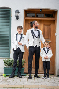 Aboud Slim Fit Kids White Tuxedo