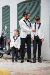 Aboud Slim Fit Kids White Tuxedo