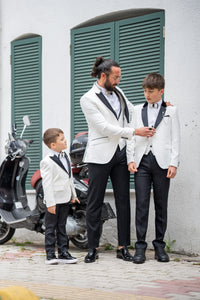 Aboud Slim Fit Kids White Tuxedo