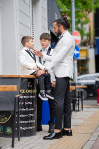 Aboud Slim Fit Kids White Tuxedo