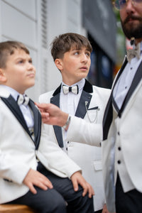 Aboud Slim Fit Kids White Tuxedo