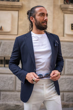 Load image into Gallery viewer, Oliver Slim Fit Mono Collared Navy Blazer
