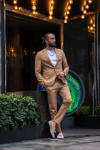 Load image into Gallery viewer, Lance Slim Fit Mono Collared Camel Suit
