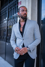 Load image into Gallery viewer, Abboud Slim Fit Mono Collared Light Grey Blazer
