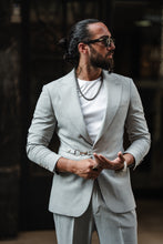 Load image into Gallery viewer, Abboud Slim Fit Grey Suit with Chain Detail
