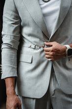 Load image into Gallery viewer, Abboud Slim Fit Grey Suit with Chain Detail
