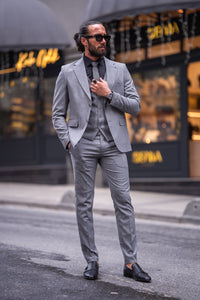 Watt Slim Fit Grey Lycra Suit