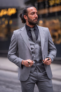 Watt Slim Fit Grey Lycra Suit