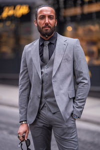 Watt Slim Fit Grey Lycra Suit