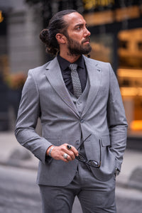 Watt Slim Fit Grey Lycra Suit