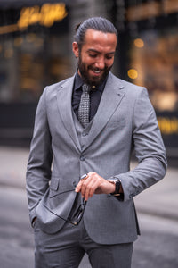 Watt Slim Fit Grey Lycra Suit