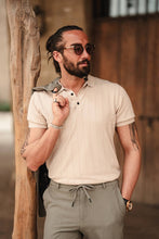 Load image into Gallery viewer, Monarch Self-Patterned Polo Collar Knitwear – Khaki (Copy)

