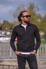 Load image into Gallery viewer, Eden Slim Fit Black Zippered Knitwear
