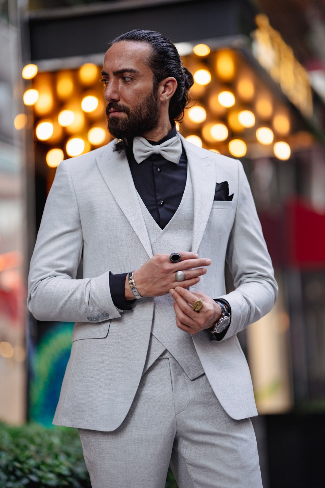Eden Slim Fit Special Grey Linen Suit