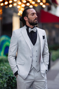 Eden Slim Fit Special Grey Linen Suit