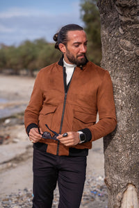 Eden Slim Fit Nubuck Camel Coat