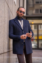 Load image into Gallery viewer, Eden Slim Fit Cashmere Navy Coat
