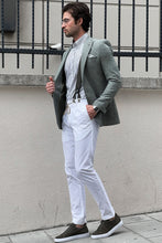 Load image into Gallery viewer, Simon Sim Fit Self-Patterned Light Green Blazer
