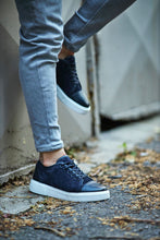 Load image into Gallery viewer, Stanley Navy Blue Eva Sole Sneakers
