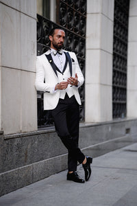 Myles Slim Fit White Tuxedo