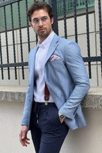 Load image into Gallery viewer, Simon Sim Fit Blue Linen Blazer Only
