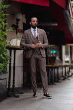 Load image into Gallery viewer, Craig Slim Fit Brown Plaid Detailed Suit
