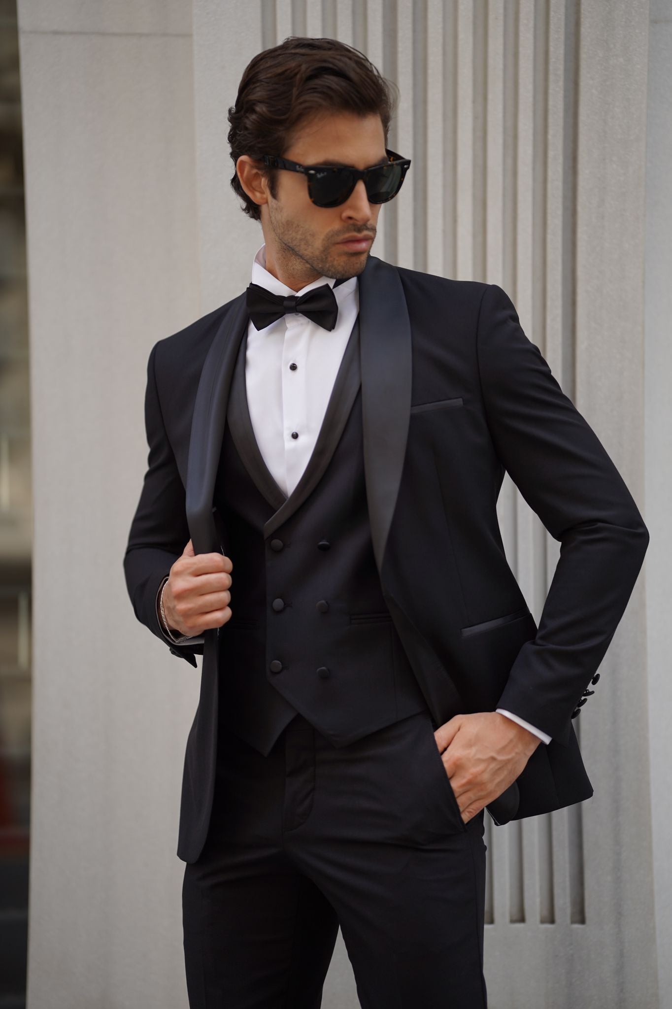 Simon Slim Fit High Quality Shawl Collar Black Tuxedo Suıt – MCR TAILOR