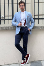 Load image into Gallery viewer, Simon Sim Fit Blue Linen Blazer Only
